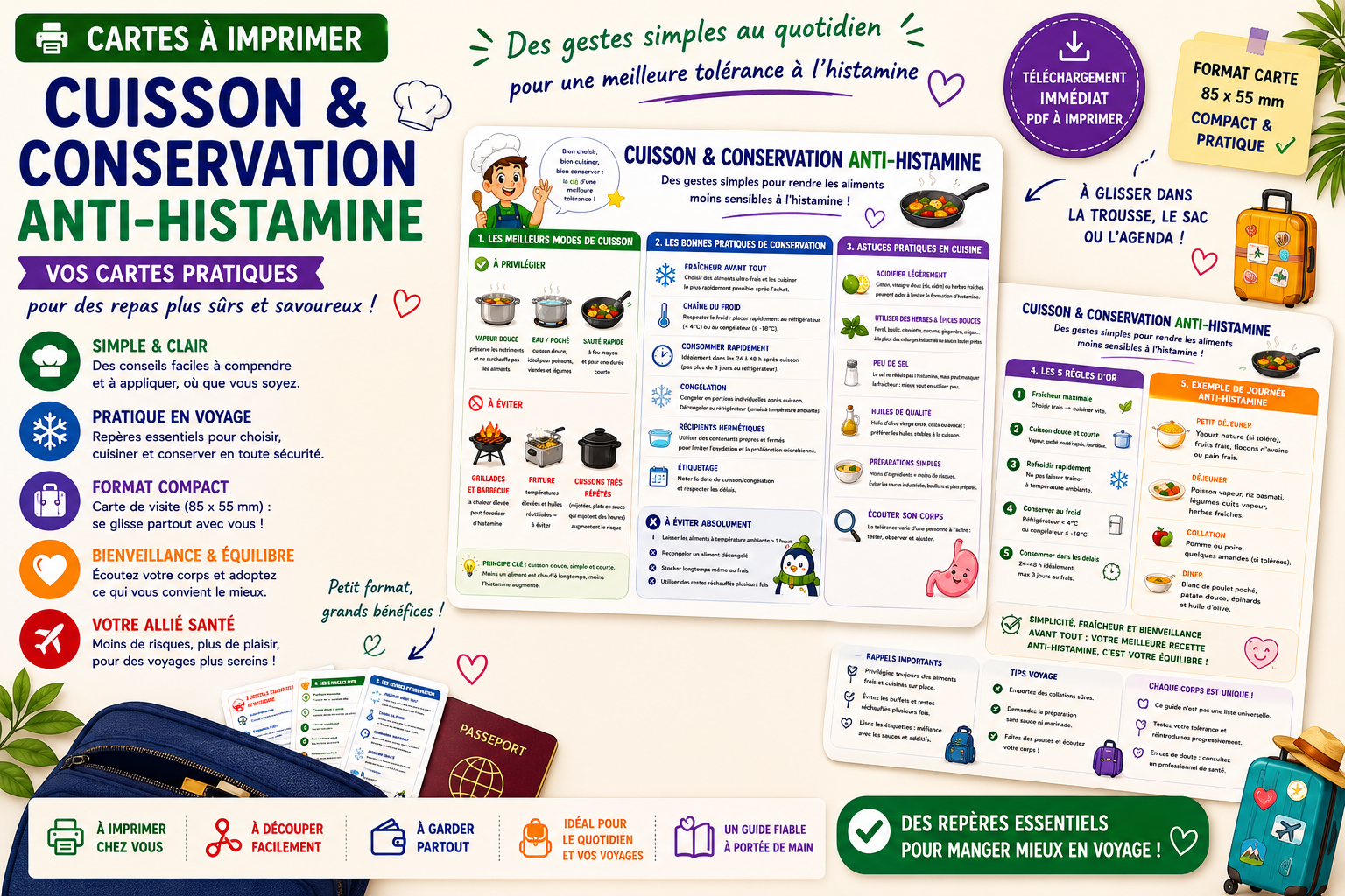 Aperçu de la fiche cuisson et conservation anti-histamine